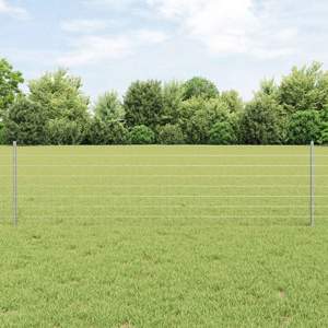 Ogrodzenie Euro z słupkiem 10 x 0,6 m Stal ocynkowana srebrny