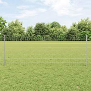 Ogrodzenie Euro z słupkiem 10 x 0,8 m Stal ocynkowana srebrny