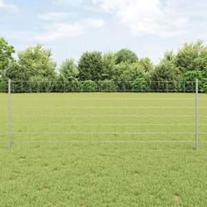 Ogrodzenie Euro z słupkiem 10 x 0,8 m Stal ocynkowana srebrny