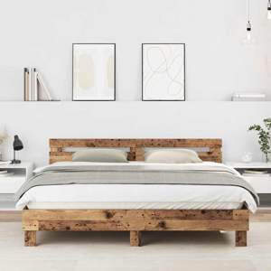 Ramka łóżka Stare drewno 203 x 185 x 70 cm Drewno inżynieryjne