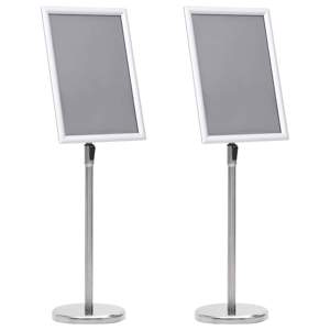 Stojaki na plakaty 2 szt. Srebrny 45 x 32,7 x 108 cm Aluminium