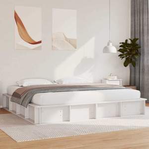 Ramka łóżka Biały 180 x 200 cm Lite drewno sosnowe