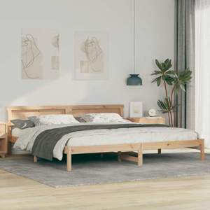 Ramka łóżka Brązowy 200 x 200 cm Lite drewno sosnowe