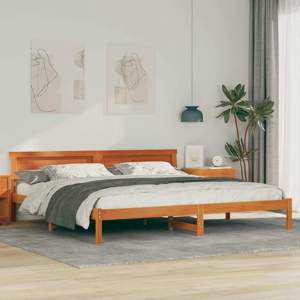 Ramka łóżka Woskowy Brąz 200 x 200 cm Lite drewno sosnowe
