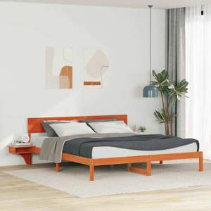 Ramka łóżka Woskowy Brąz 200 x 200 cm Lite drewno sosnowe
