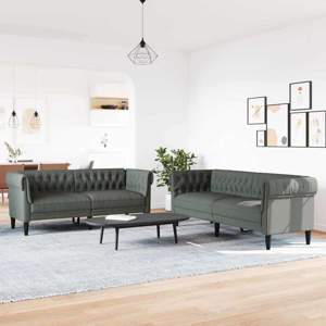 Sofa do salonu 2 szt. Ciemnoszary tkanina