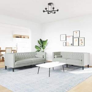 Sofa do salonu 2 szt. Jasnoszary Aksamit
