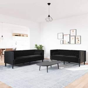 Sofa do salonu 2 szt. Czarny Aksamit