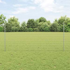 Ogrodzenie Euro z słupkiem 10 x 1,2 m Stal ocynkowana srebrny