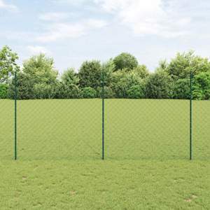 Ogrodzenie z siatki łańcuchowej z słupkiem 25 x 1,6 m zielony