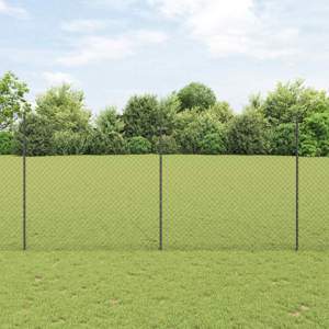 Ogrodzenie z siatki łańcuchowej z słupkiem 10 x 1,6 m Szary