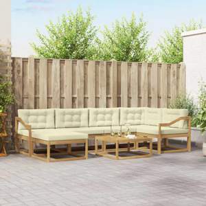 Zestaw sof na zewnątrz 7 szt. Biały i kremowy