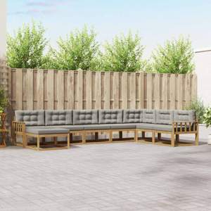 Zestaw sof na zewnątrz 8 szt. Biały i jasnoszary