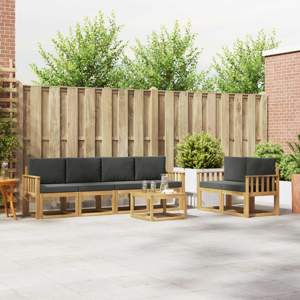 Zestaw sof na zewnątrz 7 szt. Biały i antracyt