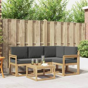 Zestaw sof na zewnątrz 5 szt. Biały i antracyt
