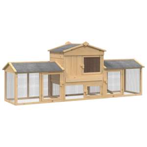 Kurnik 3 szt. brązowy 225 x 60 x 89 cm Lite drewno sosnowe