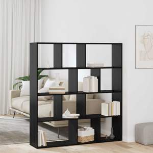 Szafka na książki 12 poziomy 132 x 29 x 141,5 cm Czarny Dąb