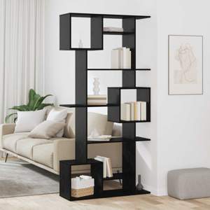 Szafka na książki 9 poziomy 92 x 29 x 188 cm Czarny Dąb