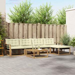 Zestaw sof na zewnątrz 6 szt. Biały i kremowy