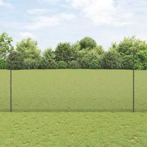Ogrodzenie z drutu spawanego z słupkami 25 x 1,5 m Szary Siatka