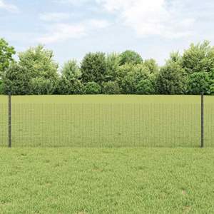 Ogrodzenie z drutu spawanego z słupkami 100 x 0,5 m Szary
