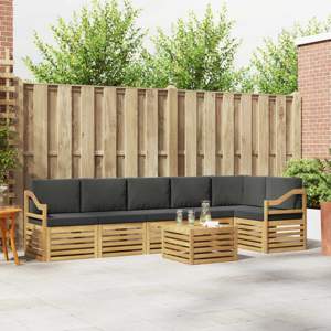 Zestaw sof na zewnątrz 7 szt. Biały i antracyt Poliester