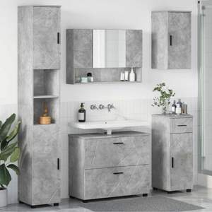 Zestaw mebli łazienkowych 5 szt. Betonowy szary