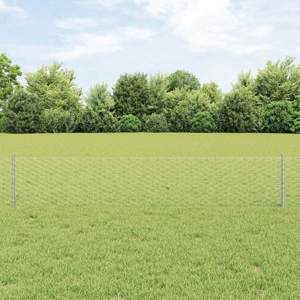 Sześciokątne ogrodzenie z słupkiem 25 x 0,4 m Stal ocynkowana