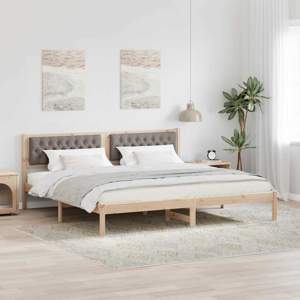 Ramka łóżka Ciemnoszary 200 x 200 cm Lite drewno sosnowe
