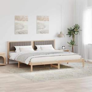 Ramka łóżka Ciemnoszary 200 x 200 cm Lite drewno sosnowe