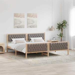 Ramka łóżka Ciemnoszary 200 x 200 cm Lite drewno sosnowe