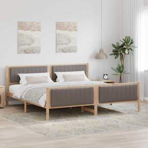 Rama łóżka Brązowy i taupe 200 x 200 cm Lite drewno sosnowe