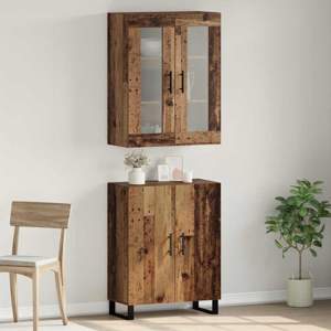 Highboard 2 szt. Stare drewno 69,5 x 34 x 180 cm