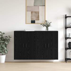 Szafka ścienna 2 szt. Czarny Dąb 69,5 x 34 x 90 cm