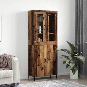 Highboard 2 szt. Stare drewno 69,5 x 34 x 180 cm