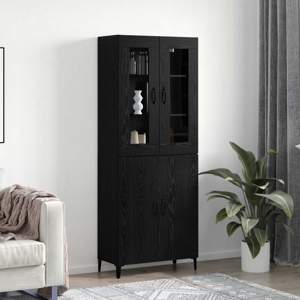 Highboard 2 szt. Czarny Dąb 69,5 x 34 x 180 cm