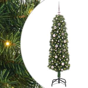 Sztuczna choinka z podstawą Zielony 150 cm PVC, stal i plastik