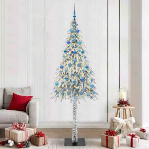 Choinka z 300 diodami LED z podstawą Biały 210 cm PE i stal