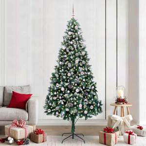 Sztuczna choinka z podstawą Zielony 240 cm PVC i Stal i Plastik