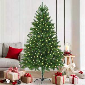 Choinka z 300 diodami LED z podstawą Zielony 180 cm PE
