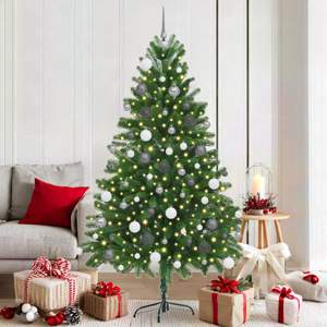 Choinka z 300 diodami LED z podstawą Zielony 180 cm PE