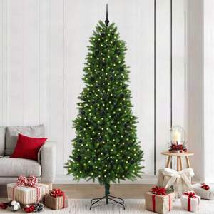 Choinka z 300 diodami LED z podstawą Zielony 240 cm PE