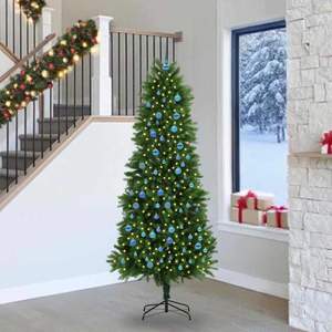 Choinka z 300 diodami LED z podstawą Zielony 240 cm PE
