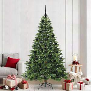 Sztuczna choinka z 300 diodami LED Zielony 210 cm PE i PVC