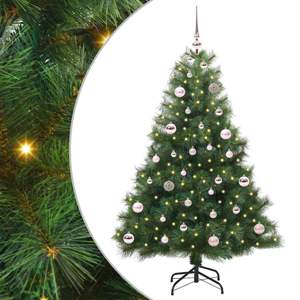 Sztuczna choinka z 150 diodami LED Zielony 150 cm PE i PVC