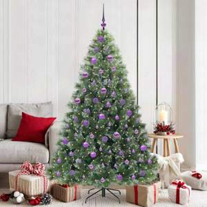 Sztuczna choinka z 300 diodami LED Zielony 180 cm PE i PVC