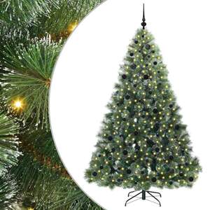 Sztuczna choinka z 300 diodami LED Zielony 210 cm PE i PVC