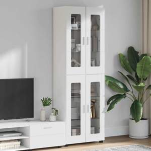 Highboard FLORIN 60 x 35 x 182 cm Biały Drewno inżynieryjne
