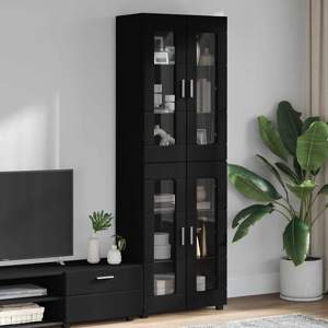 Highboard FLORIN 60 x 35 x 182 cm Czarny Drewno inżynieryjne
