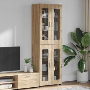 Highboard FLORIN 60 x 35 x 182 cm Dąb Sonoma